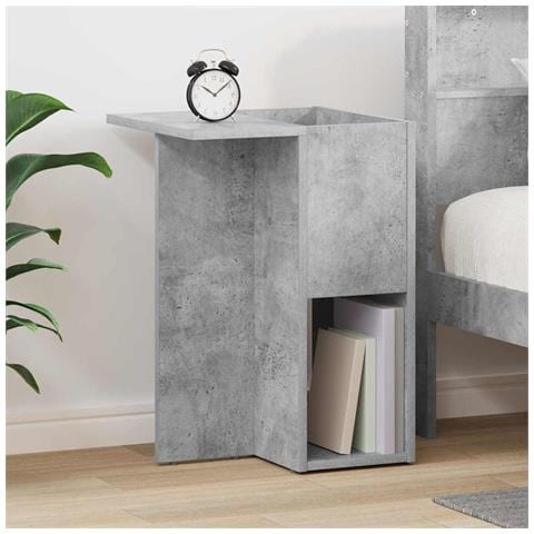 Tavolino Grigio cemento 35 x 40 x 55 cm Legno multistrato - Foto 2