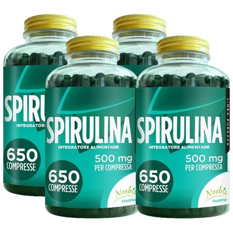 Spirulina 500 mg 650 Compresse - Alga Spirulina in Compresse - Azione di Sostegno e Ricostituente (Confezione quadrupla) - Foto 1