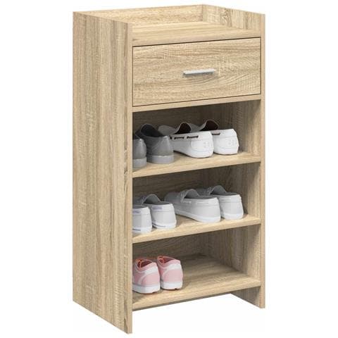 Mobile per scarpe con cassetto Rovere Sonoma 48 x 36 x 92 cm - Foto 2