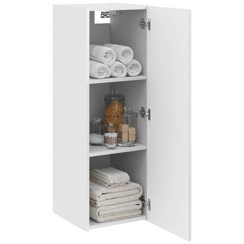 Mobiletto da Bagno a Muro Bianco Lucido 33 x 34,5 x 60 cm - Foto 2