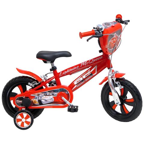 Cars 12'', Bicicletta Per Bambini, Bici Bambino, Adatta A Bambini Tra I 3 E I 5 Anni, Per Altezza Tra 85 E 105 Cm, Con Borraccia E Scudo Frontale - Foto 1