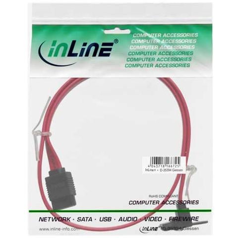 cavo sata 7pin l-form a sata 7pin l-form, max 6gbs, piatto, chiusura a scatto, connettore a 90 gradi, rosso, 0,5m - Foto 2