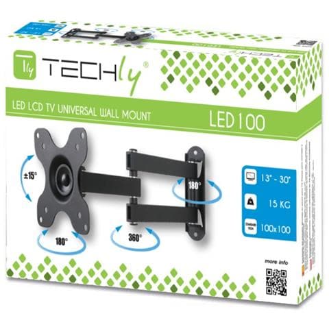 ICA-LCD 923B - Supporto a Muro per TV LED LCD 13-30'' Inclinabile 2 Snodi Nero - Foto 5