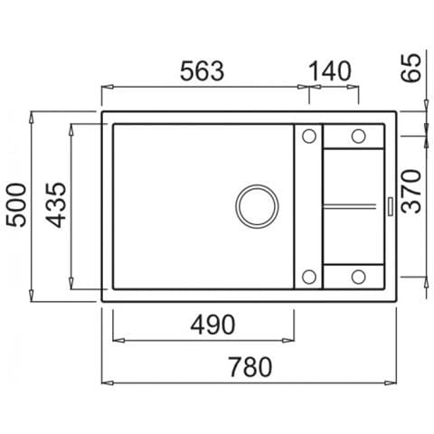 Lavello Unico 310 Granitek 78x50 cm 1 vasca con gocciolatoio Colore Tortora 43 - Foto 2