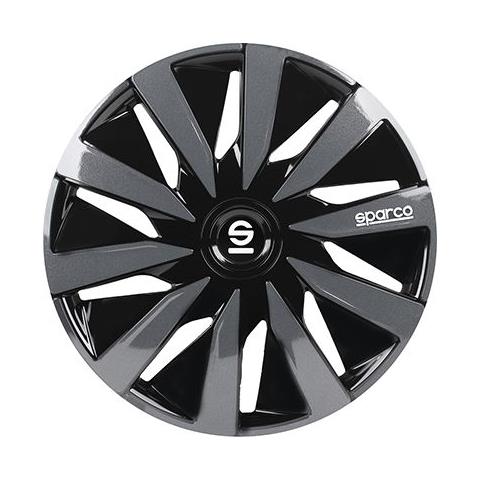Set 4 Copricerchi 15"" Pollici Copriruota Auto Lazio Spc1591bkgr Nero Grigio - Foto 5