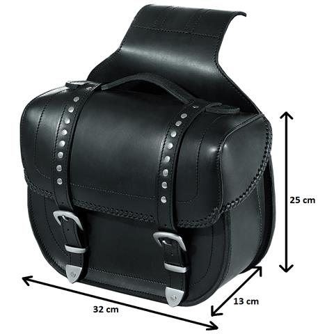 Borsa Laterale Singola Saddle Bag Bisacce Rigide Moto Chopper Custom Nero - Foto 2