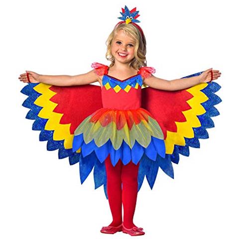 9903518 - Costume Da Pappagallo Per Bambina, Multicolore, 116 Cm - Foto 1