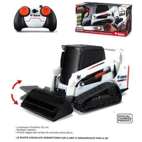 Bauer Spielwaren Tech R / c Bobcat T590 - Bobcat Radiocomandato Con Paletta Mobile E Telecomando Per Gamers, A Partire Dai 5 Anni, 19 Cm, Colore: Bianco / nero (582183)  - Foto 1