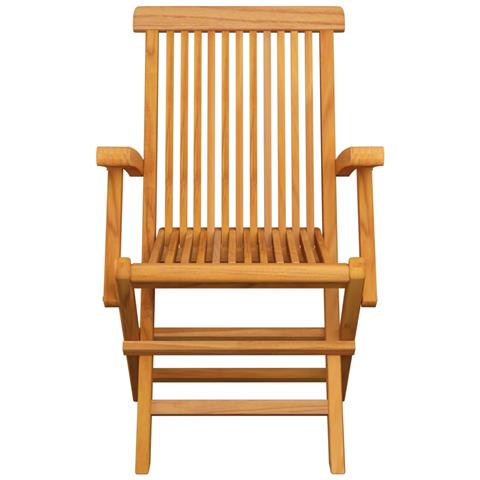 Sedie da Giardino Pieghevoli 4 pz in Legno Massello di Teak - Foto 5