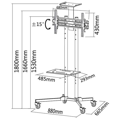 Supporto PLASMA-M1700E Portatile per Monitor LCD /LED /Plasma - Foto 3