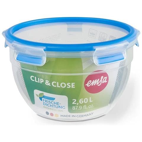 CLIP & CLOSE N10114 Rotondo Contenitore 2,6 L Blu, Trasparente 1 pz - Foto 3