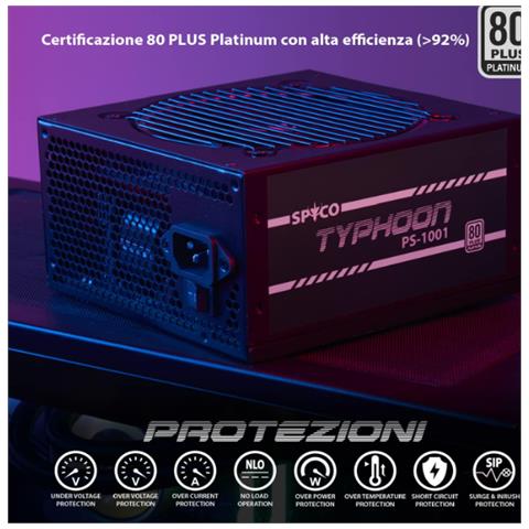 Alimentatore Atx Ventola Modulare EMR1800EXT 1000w 80 Plus Platinum Colore Nero - Foto 2