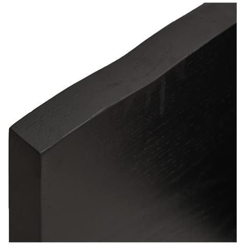 Ripiano Marrone Scuro 180x50x (2-4) cm Massello Rovere Trattato - Foto 9