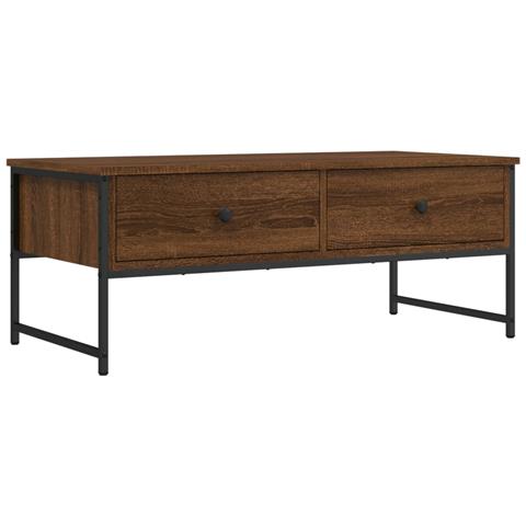 Tavolino Salotto Rovere Marrone 101x49x39,5cm Legno Multistrato - Foto 2