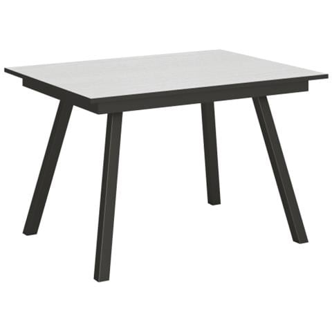 Tavolo Allungabile 90x120/180 Cm Mirhi Telaio Antracite - Bianco Frassino - Foto 1