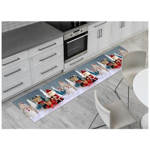 Tappeto Natale Passatoia Cucina Antiscivolo Sottolavello Digitale Pupazzo Maglia 50x600 Pupazzo Maglia - Foto 2