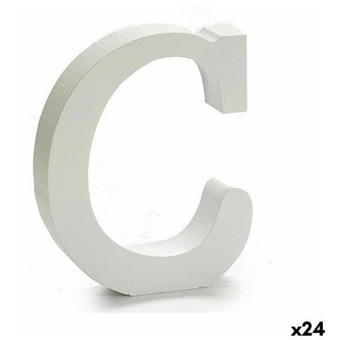 Lettera C Legno Bianco (2 X 16 X 14,5 Cm) (24 Unità) - Foto 1