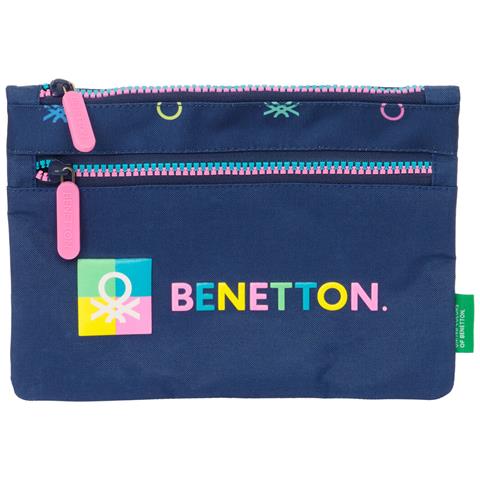 Astuccio Scuola Benetton Cool Blu Marino 23 X 16 X 3 Cm - Foto 1