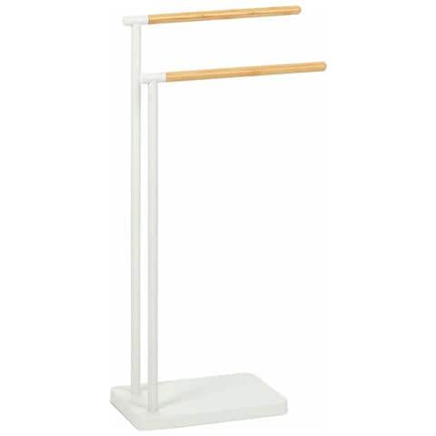 Portasciugamani Da Terra Ba72128 Bianco Metallo 30 X 20 X 78 Cm - Foto 1