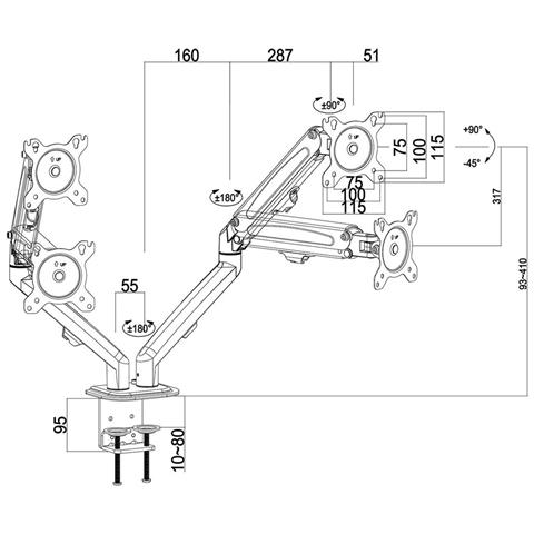 Supporto Da Tavolo Per Schermo Mc-861n 27' 13' - Foto 7