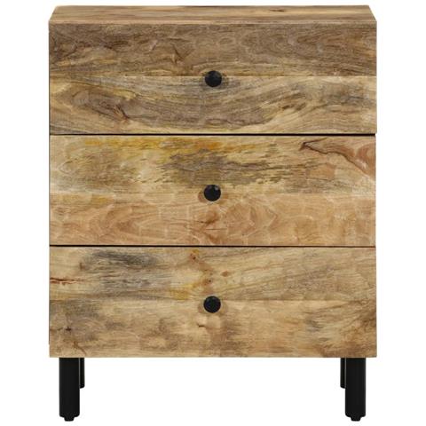 Comodino 50x33x60 Cm In Legno Massello Di Mango - Foto 3