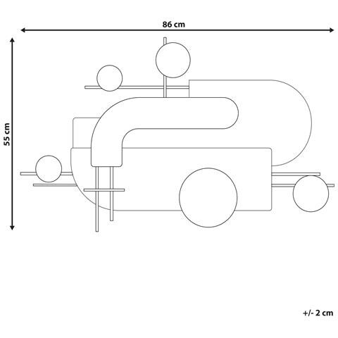 Decorazione Da Parete Nero E Oro 86 X 55 Cm Lutetium - Foto 2
