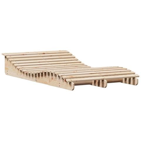 Lettino Prendisole 205x110x31,5 cm in Legno Massello di Pino - Foto 2