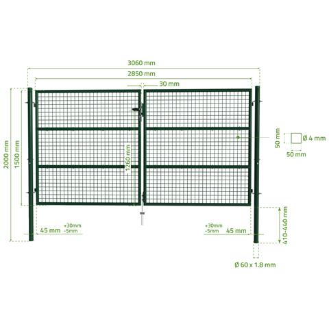 Confezione Cancello Battente In Rete Olga 300b150 + Cancello Verde Da 1 M - Foto 2