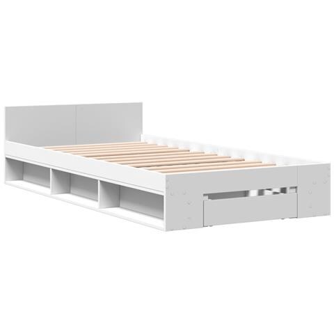 Giroletto Con Cassetto Bianco 90x190 Cm In Legno Multistrato - Foto 2