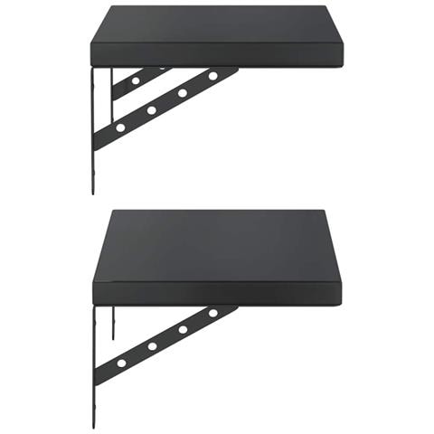 Mensole A Muro 2 Pz 50x30 Cm Nero In Acciaio Inossidabile - Foto 2