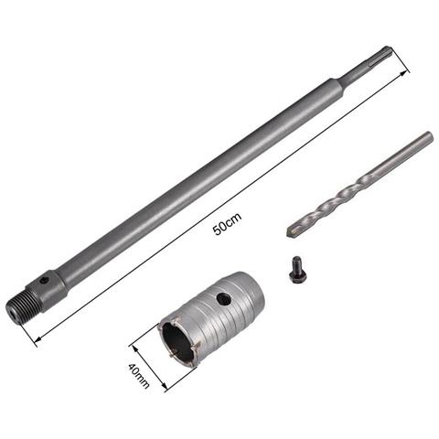 Fresa Per Muro A Tazza 40 Mm Asta Prolunga 50 Cm Per Trapano Attacco Sds Plus - Foto 1