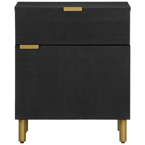 Comodino Nero 50x33x60 Cm In Legno Multistrato - Foto 3