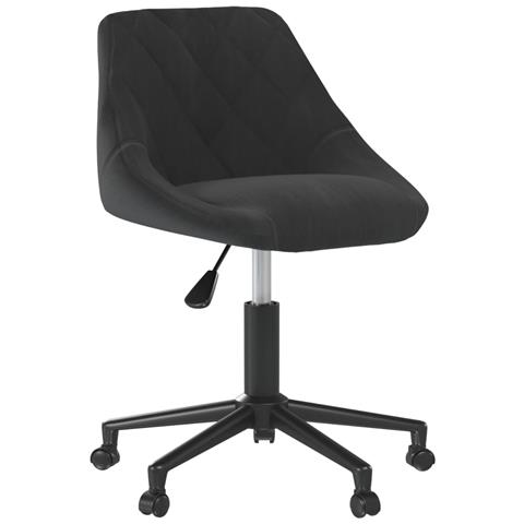 Sedia Girevole Da Ufficio Nera In Velluto - Foto 2