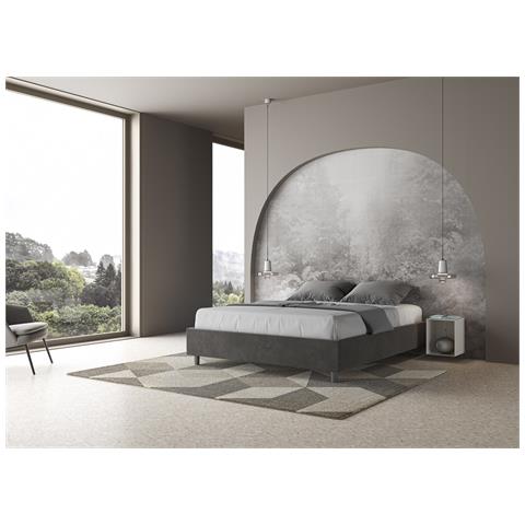 Letto Azelia Sommier 170x210 Rete E Contenitore Grigio - Foto 5