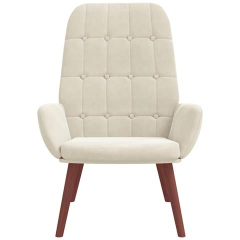 Sedia Relax Bianco Crema Velluto - Foto 2