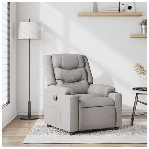 Poltrona Reclinabile In Tessuto Grigio Nuvola - Foto 1