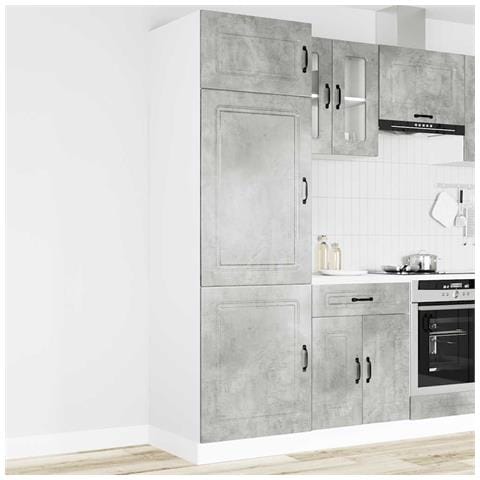 Armadio Da Cucina Kalmar Grigio Cemento In Legno Multistrato - Foto 1