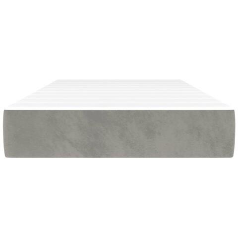Materasso A Molle Grigio Chiaro 120x190x20 Cm In Velluto - Foto 3