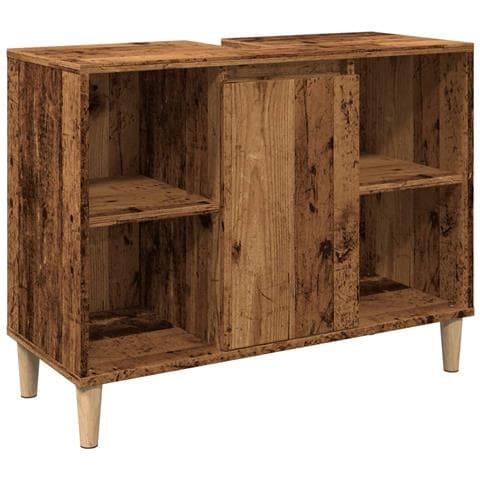 Mobile Da Bagno Legno Antico 80x33x60 Cm In Legno Multistrato - Foto 2