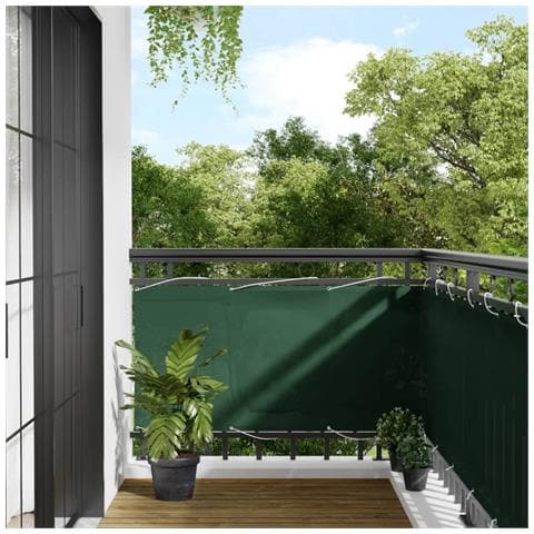 Paravento Balcone Verde Scuro 75x800 Cm 100% Poliestere Oxford - Foto 1