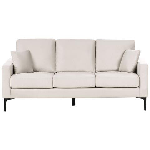 Divano 3 Posti Gavle Tessuto Beige Chiaro - Foto 2