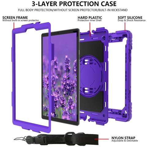 Custodia Per Samsung Galaxy Tab A7 10.4"" Con Cinghia Regolabile, Viola Elegante - Foto 3