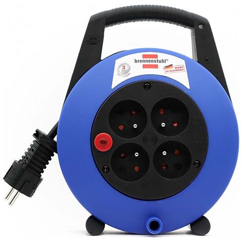 Avvolgicavo A 4 Prese Vario-line Cavo Di Prolunga Da 5 M Con Impugnatura Ergonomica, Noir / Bleu - Foto 1