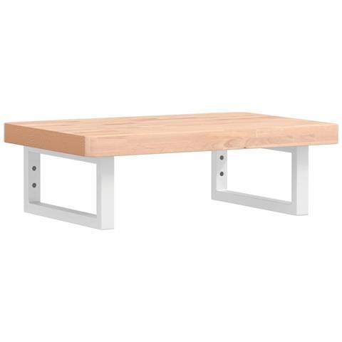 Ripiano A Parete Per Lavabo In Acciaio E Massello Di Faggio - Foto 1