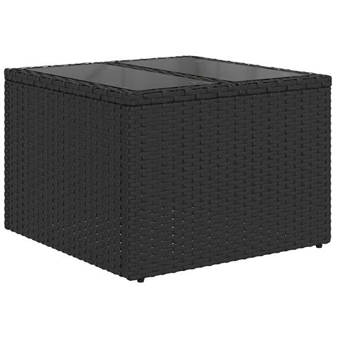 Set Divani Giardino  8 Pezzi con Cuscini Nero Polyrattan, Divano Giardino 2 Posti  con Storage e Cuscini Nero Polyrattan - Foto 1