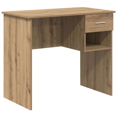 Scrivania con spazio di archiviazione Rovere Artigianale 90x49.5x75 cm Legno ingegnerizzato - Foto 1