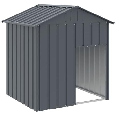 Casetta Cani con Tetto Antracite 117x103x123 cm Acciaio Zincato - Foto 1