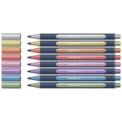 Paint-It 050 Penna retrattile a clip Rame, Oro, Blu metallizzato, Verde metallizato, Rosso metallico, Viola metallico, Rosa, Argento 8 pz - Foto 1