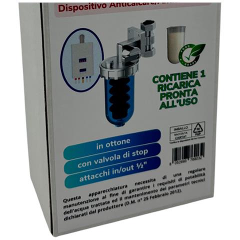 Dosatore Proporzionale Di Polifosfato Per Impianti Idraulici Per Caldaia Filtro Anticalcare Bypass Protezione Impianto Con Ricarica Inclusa Attacchi Ruotabili Confezione Da 12 Scatole - Foto 2