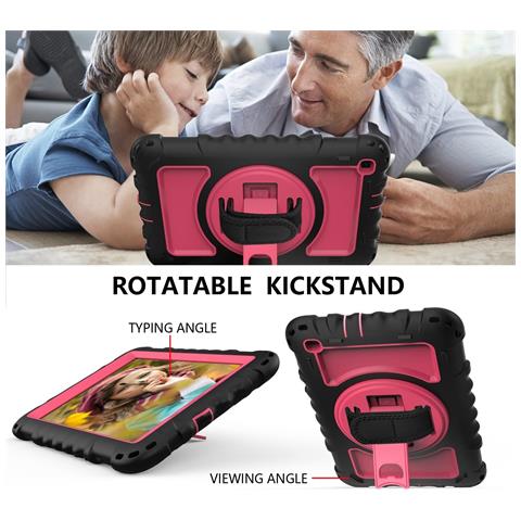 Custodia Per Samsung Galaxy Tab A 8.4"" Con Supporto E Tracolla Rosa - Foto 2